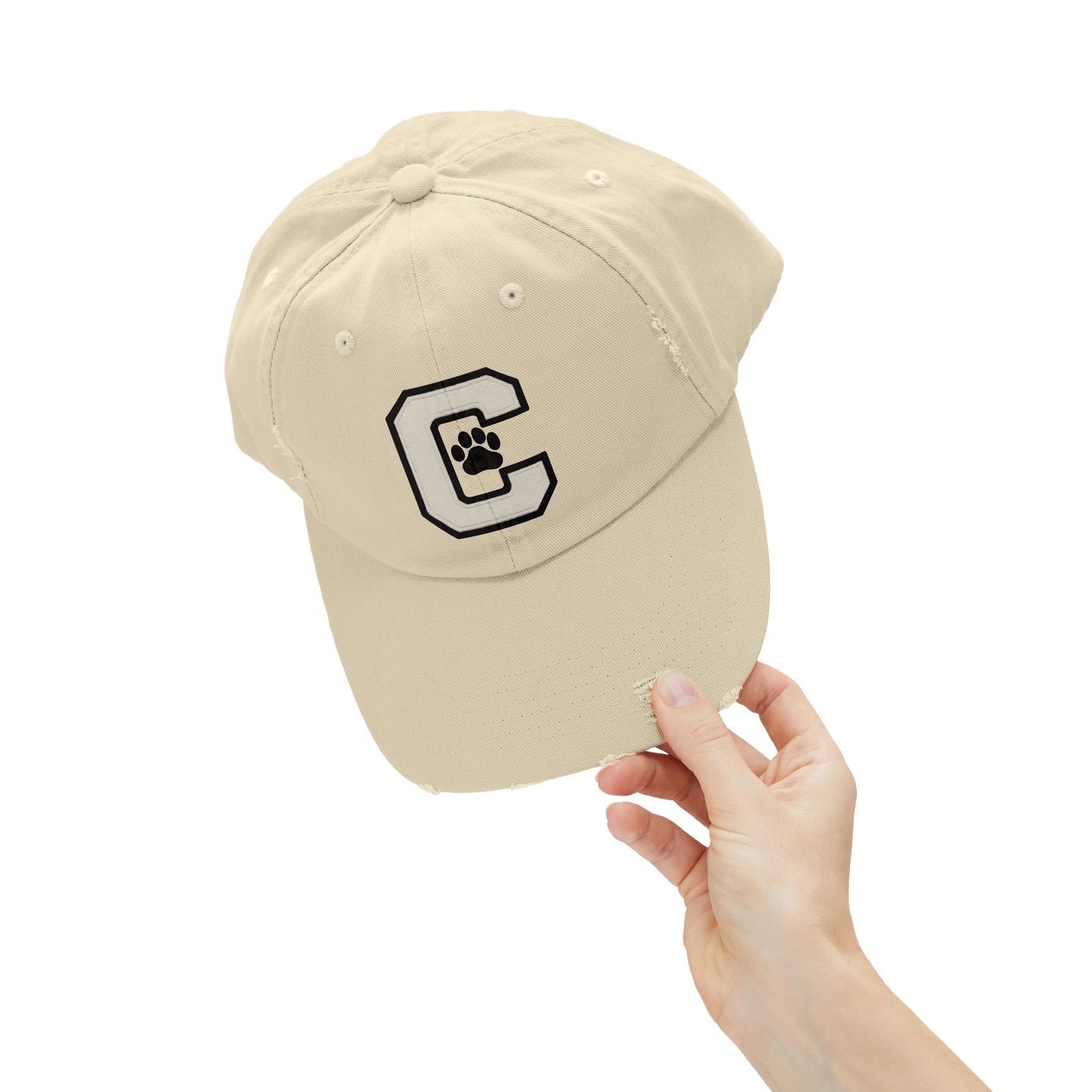 Paw Print Distressed Unisex Cap