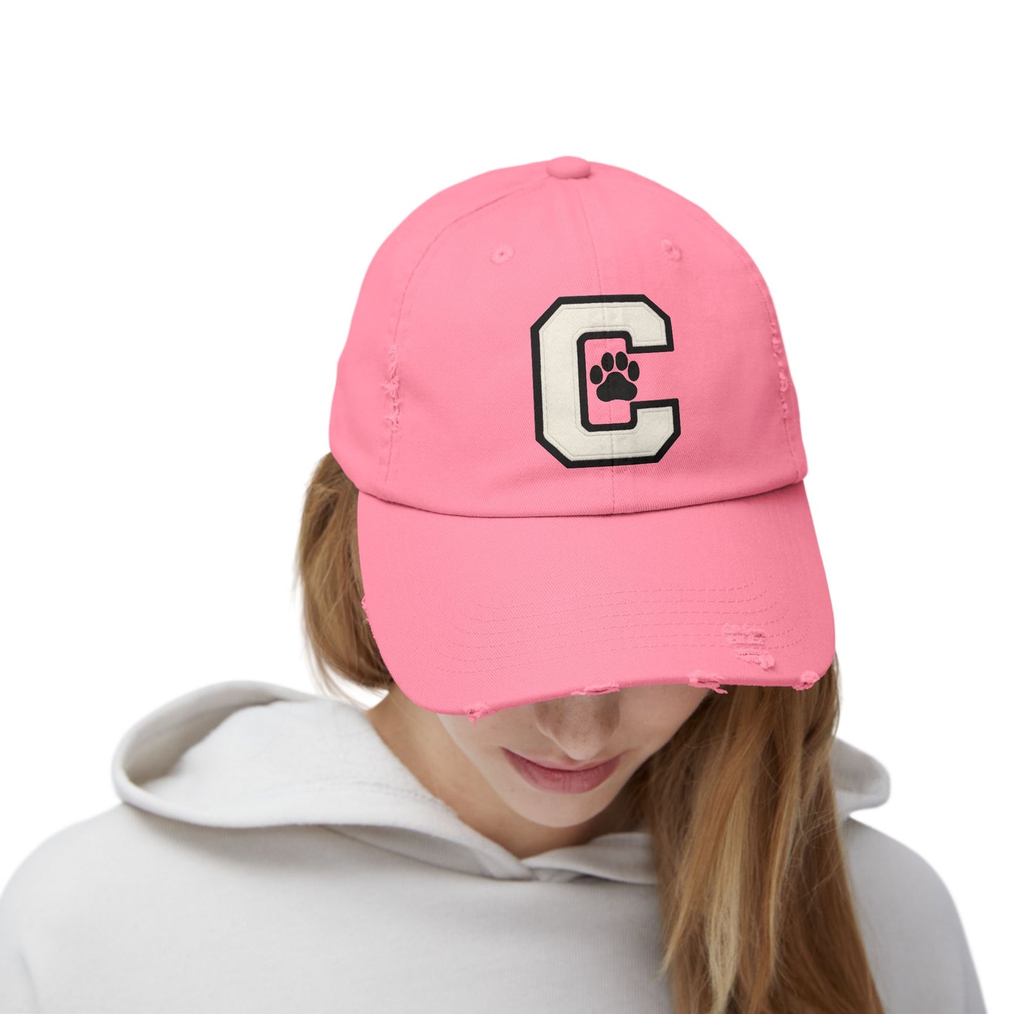 Paw Print Distressed Unisex Cap