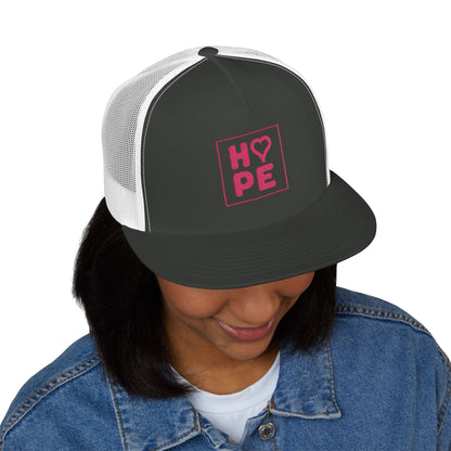 Pink Heart Hope Trucker Cap