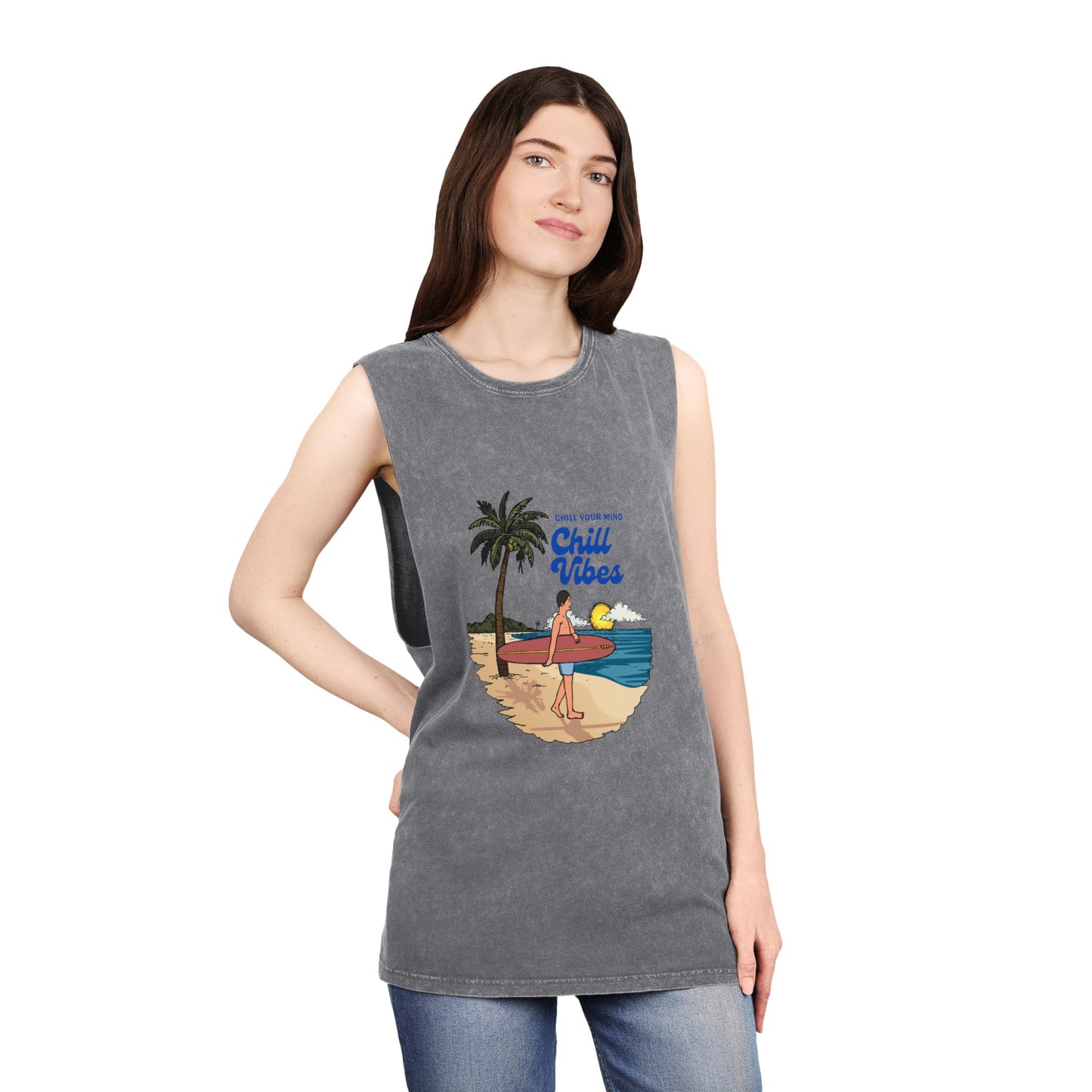 Chill Vibes Stonewash Tank Top