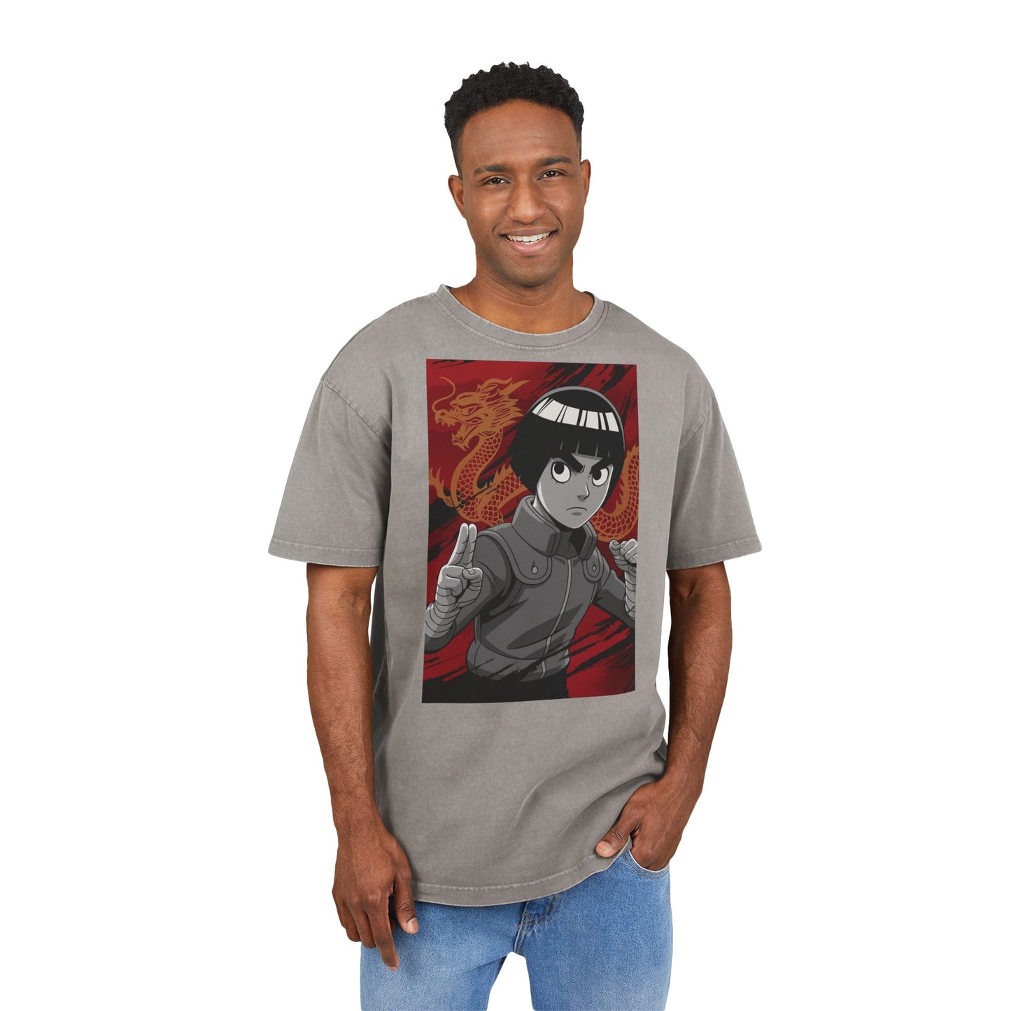 Rock Lee Acid Washed Men's Oversize T-shirt