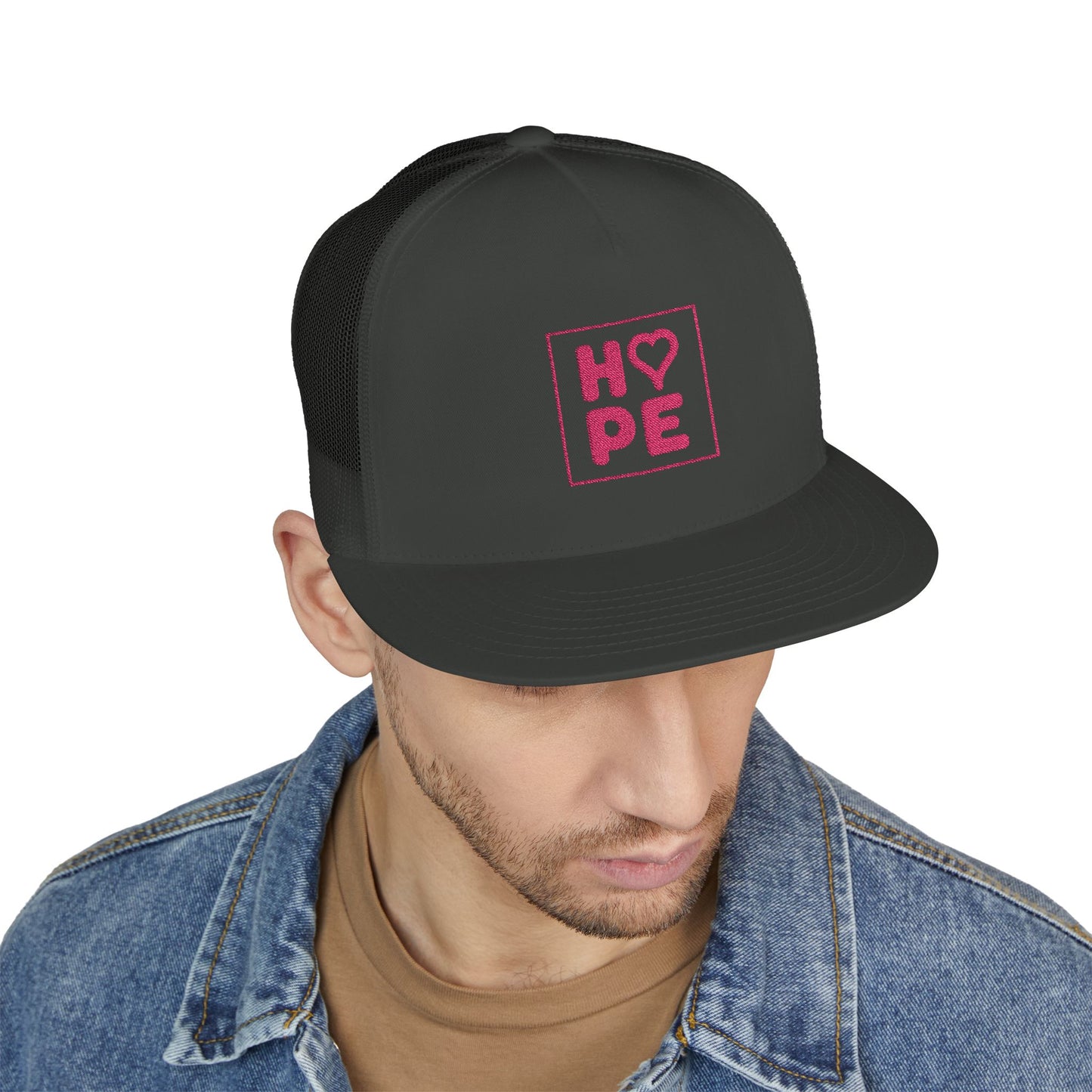 Pink Heart Hope Trucker Cap