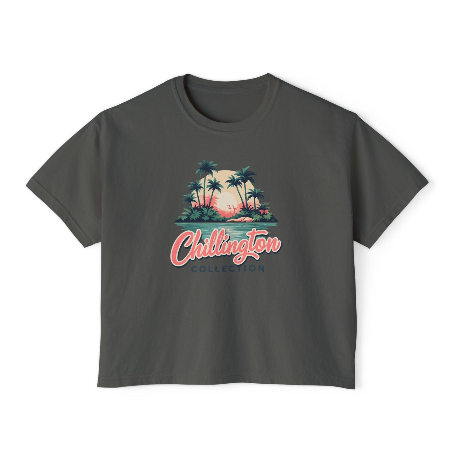 Women's Boxy Tropical Sunset T-shirt
