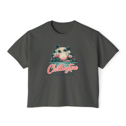 Women's Boxy Tropical Sunset T-shirt