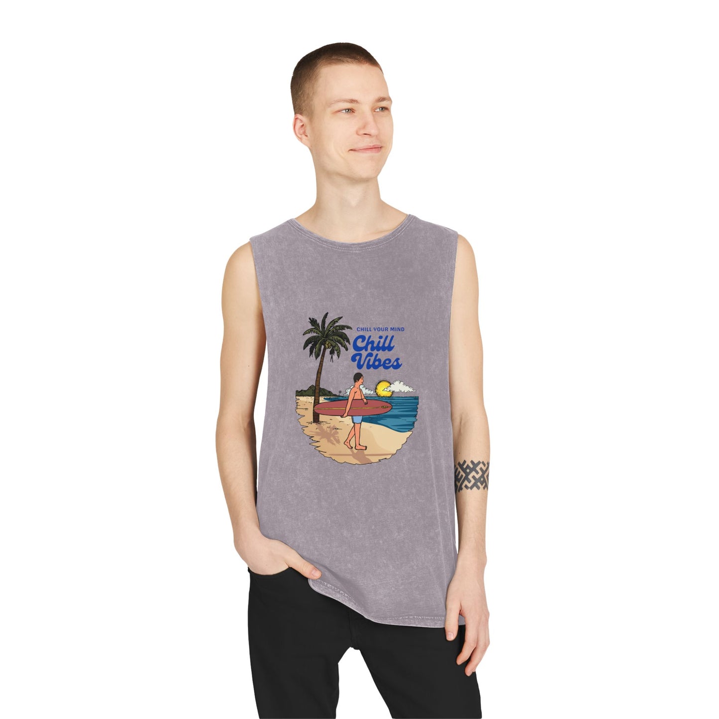 Chill Vibes Stonewash Tank Top