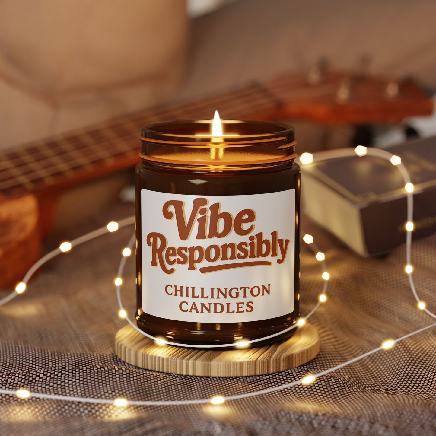 Scented Soy Candle (Multi-Size, Amber Jar)